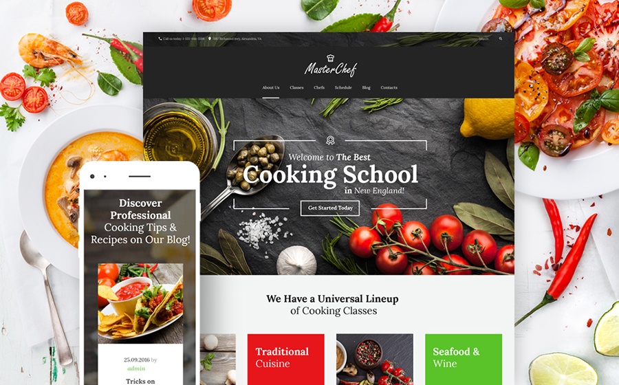 Cooking School WordPress Theme 