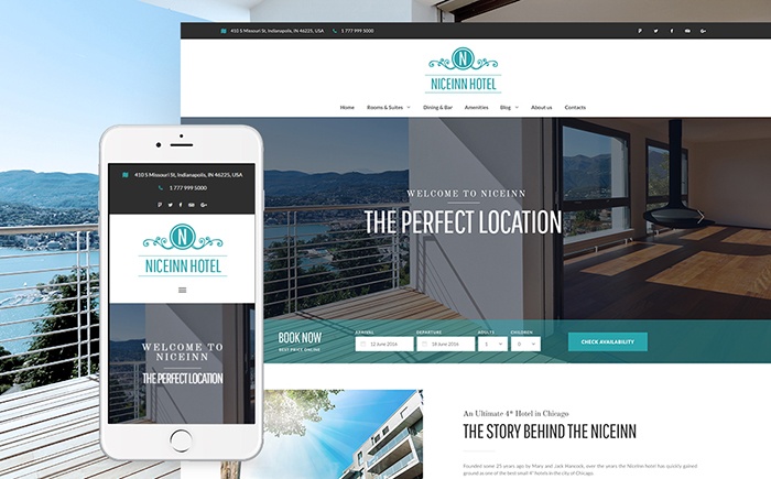 NiceInn - Small Hotel Responsive WordPress Theme 