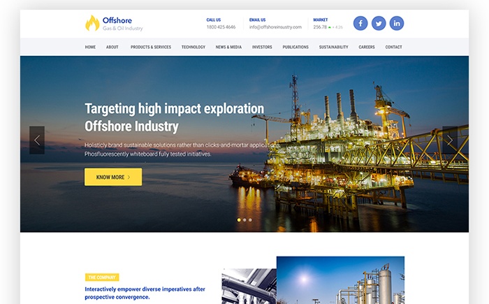 Offshore Industrial Business Responsive WordPress Theme