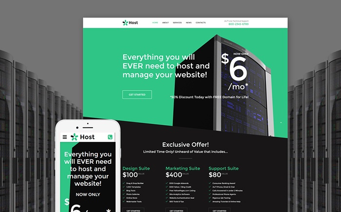 Hosting Responsive Website Template