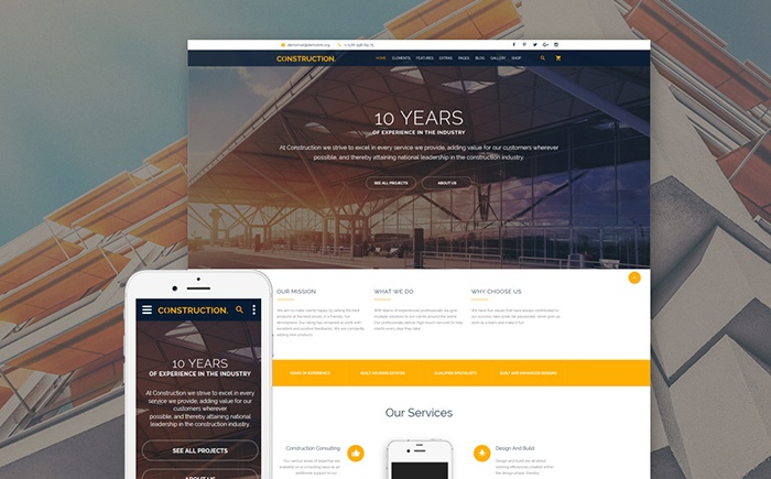 Construction Multipurpose Website Template 