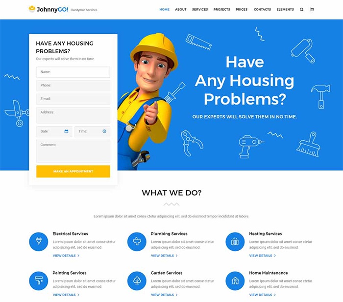 JohnnyGo - Multipurpose Home Services WordPress Theme 