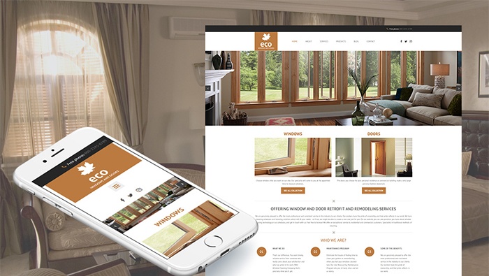 Windows & Doors Responsive Moto CMS 3 Template 