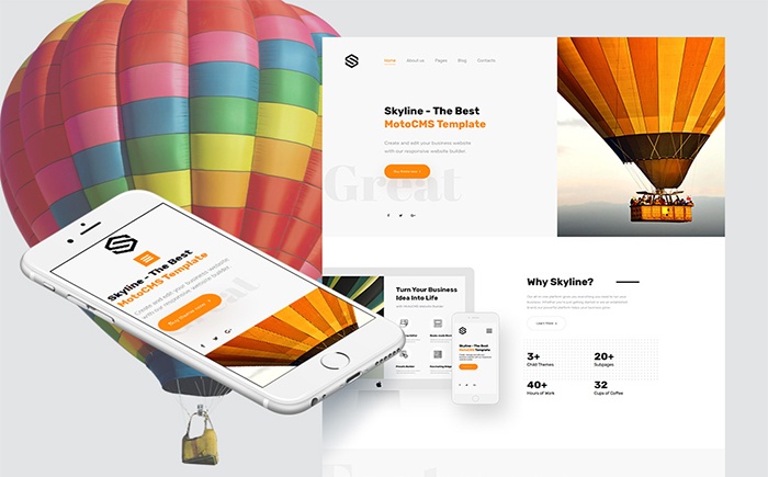 Skyline - Business, Dentistry, Architecture & Travel Moto CMS 3 Template 